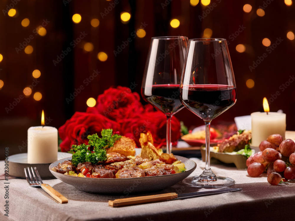 Christmas dinner table setting Christmas dinner table setting