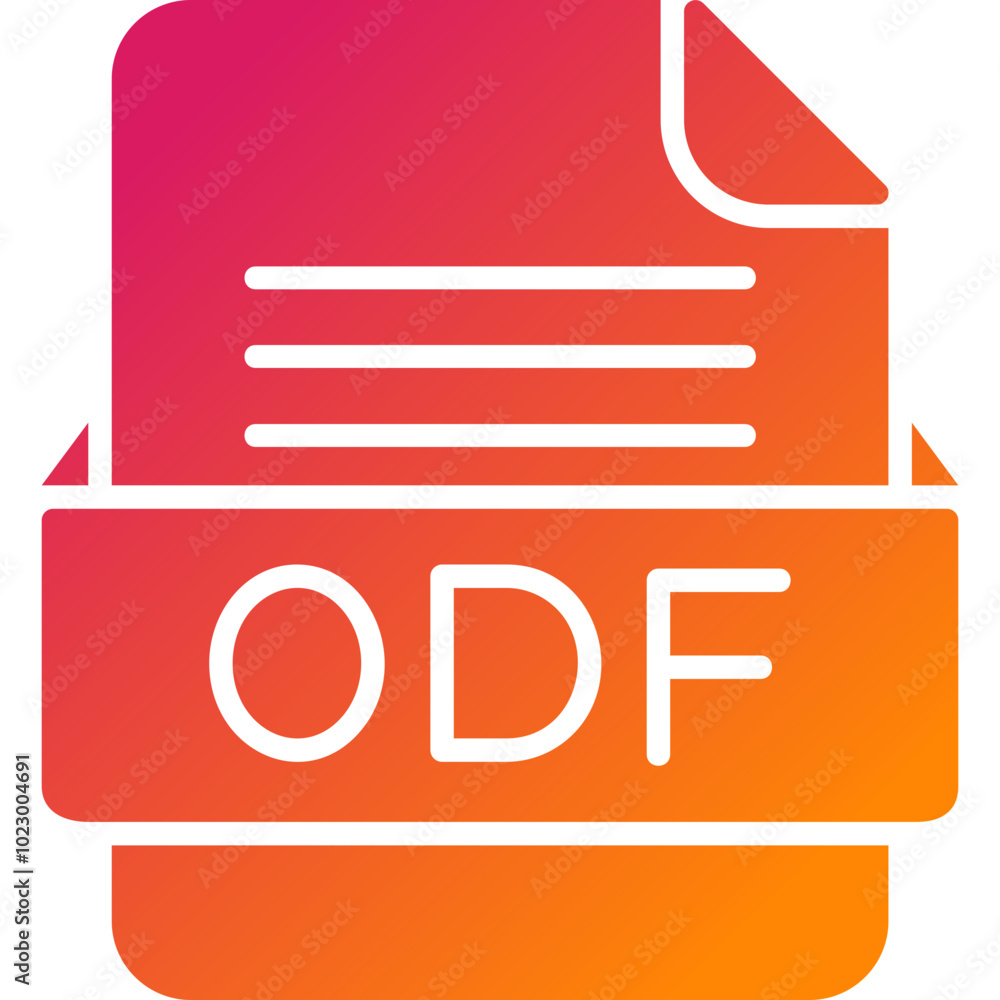ODF File Format Vector Icon Design ODF File Format Vector Icon Design