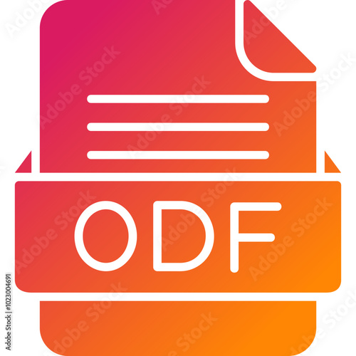 ODF File Format Vector Icon Design photo