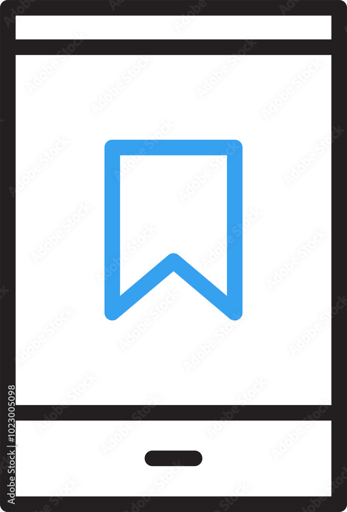 Smartphone and Bookmark Line Icon
Smartphone and Bookmark Line Icon