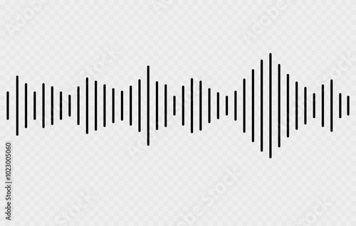 Radio Wave icon. Music audio frequency, voice waveform, electronic radio signal, volume level, track symbol. Equalizer icon with soundwave line. used for mobile.