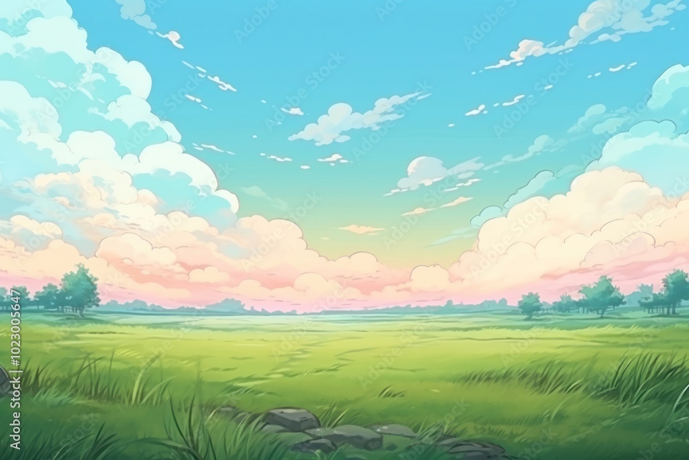 Obraz premium Grass field landscape backgrounds panoramic.