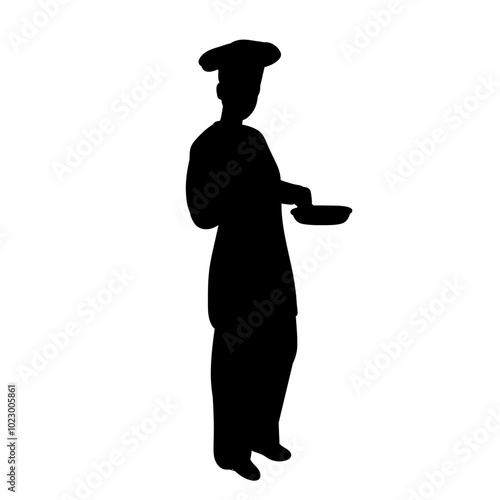 chef cook eat silhouette vector