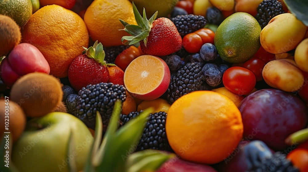 A Colorful Medley of Fresh Fruits and Berries A Colorful Medley of Fresh Fruits and Berries
