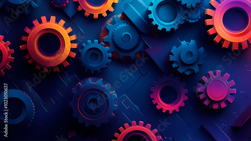 Wallpaper Mural The concept of engineer education, gears and cogs composition isometric 3D vector illustration, studying science at university, and learning engineering. Torontodigital.ca