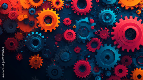 Wallpaper Mural The concept of engineer education, gears and cogs composition isometric 3D vector illustration, studying science at university, and learning engineering. Torontodigital.ca