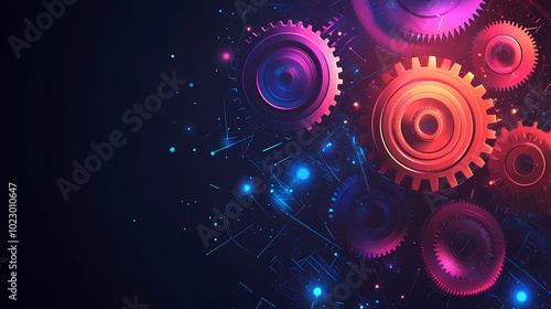 The concept of engineer education, gears and cogs composition isometric 3D vector illustration, studying science at university, and learning engineering.