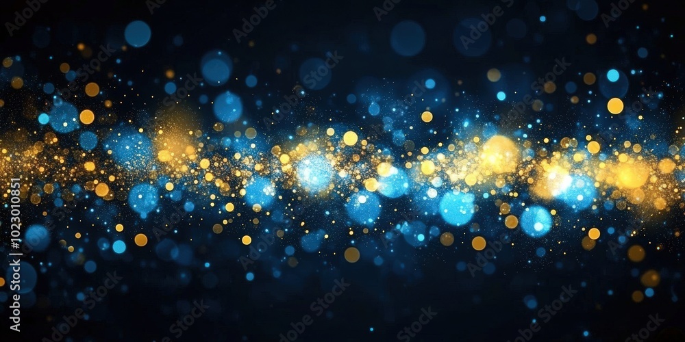 Abstract Bokeh Background with Blue and Gold Lights Abstract Bokeh Background with Blue and Gold Lights