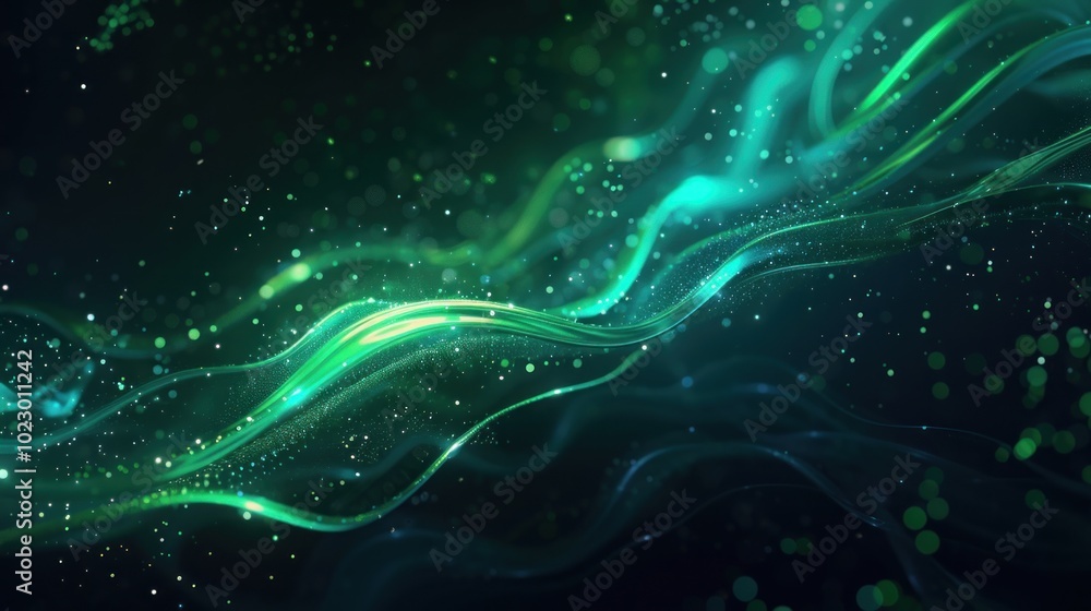 Abstract Green and Blue Light Waves Abstract Green and Blue Light Waves
