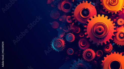 The concept of engineer education, gears and cogs composition isometric 3D vector illustration, studying science at university, and learning engineering.