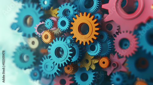 Wallpaper Mural The concept of engineer education, gears and cogs composition isometric 3D vector illustration, studying science at university, and learning engineering. Torontodigital.ca