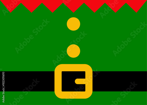 Tiempo de Navidad. Banner horizontal con traje de elfo de Santa Claus para tarjetas y felicitaciones
