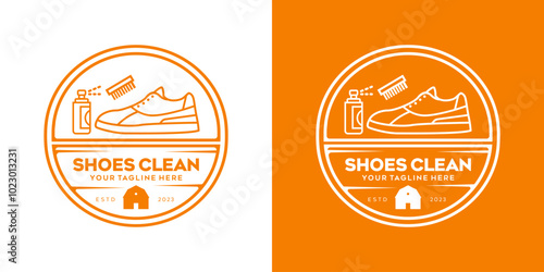 Shoe laundry logo template. The logo displays an image symbol for washing shoes