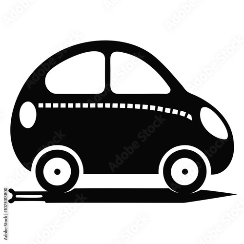 Zip car black silhouette vector illustration photo