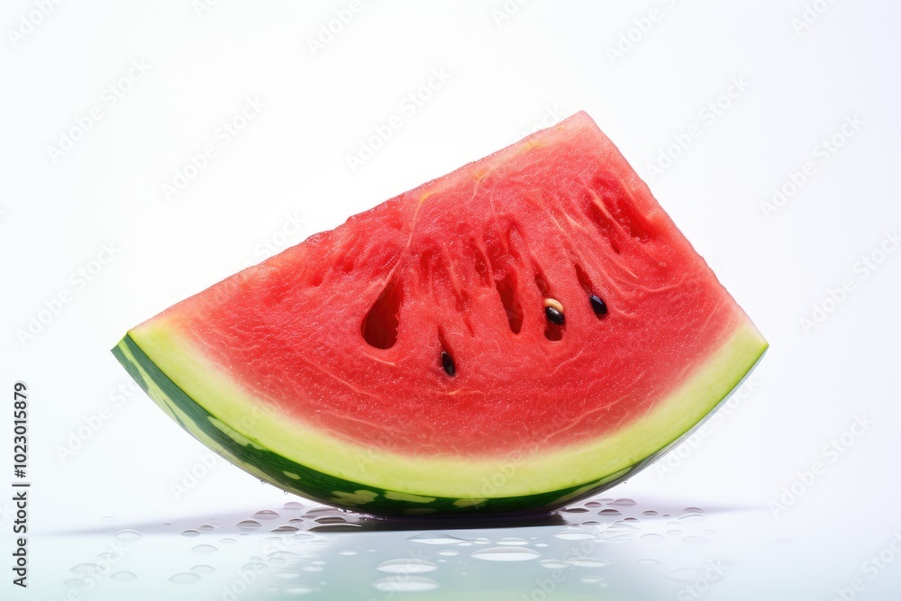 Fresh Watermelon Slice on White Background Fresh Watermelon Slice on White Background