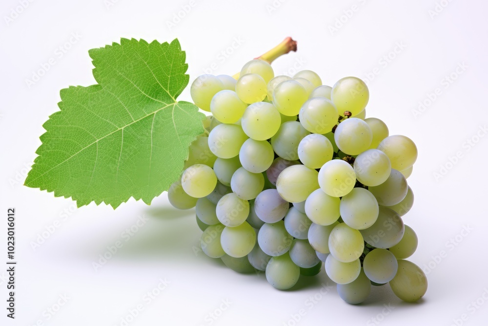Obraz premium Fresh White Grapes on a Simple Background