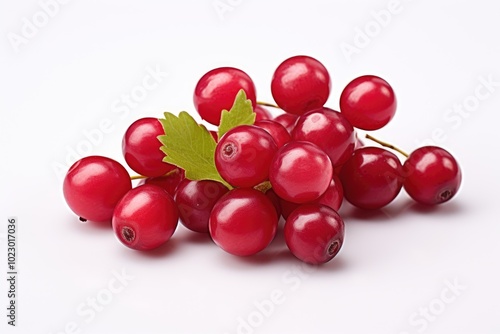 Fresh Cranberries on White Background