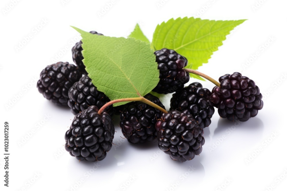 Fresh Mulberries on White Background Fresh Mulberries on White Background