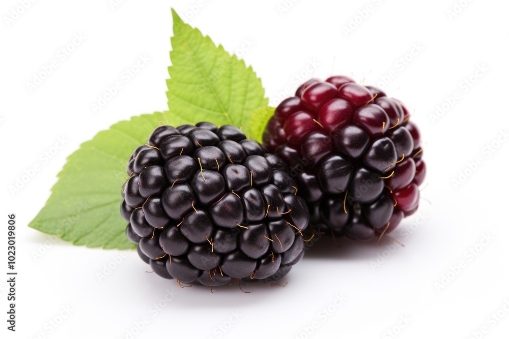 Fresh Boysenberries on a White Background Fresh Boysenberries on a White Background