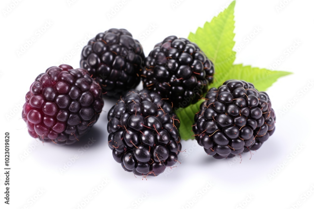 Fresh Boysenberries on a White Background Fresh Boysenberries on a White Background
