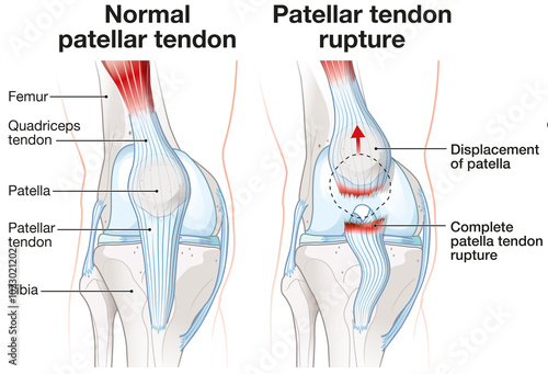 Carta da parati Patellar tendon rupture