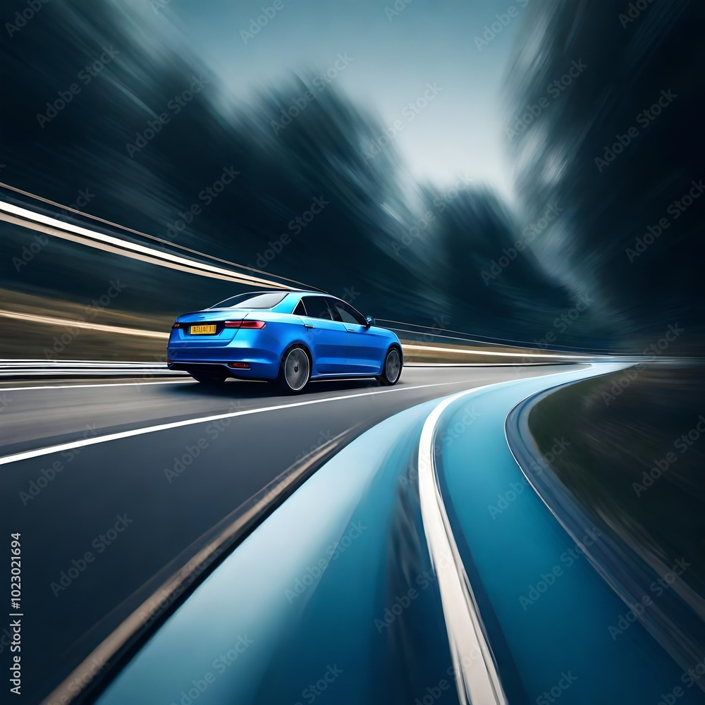 Naklejka premium car on highway