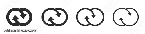 Synergy vector icons set. Synergy icon