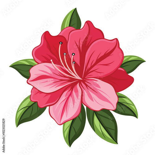Azalea flower clipart vector illustration
