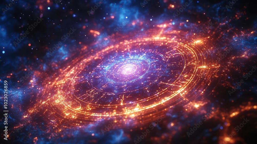 Obraz premium celestial scene of enchanting zodiac signs floating in a mystical universe surrounded by twinkling stars and swirling cosmic colors inviting exploration of astrological wonders