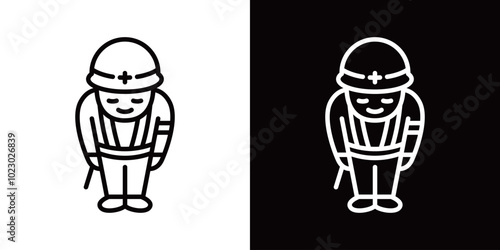 工事現場のシンプルなラインアイコン