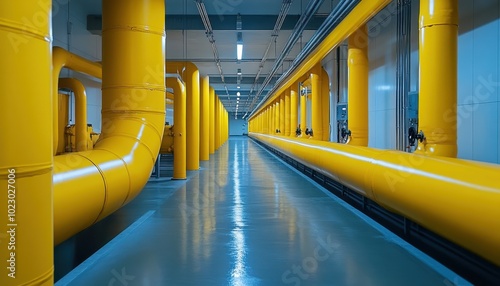 Insulated gas pipes installed in an energy-efficient industrial facility for optimized performance