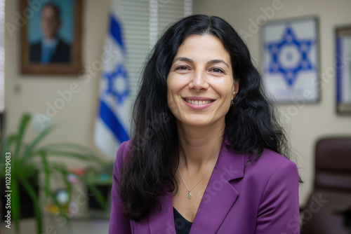 Portrait of an Israeli woman with long black hair, wearing a purple blazer and dark t-shirt smiling Free Download Portrait of an Israeli woman with long black hair, wearing a purple blazer and dark t-shirt smiling - GFXLoad