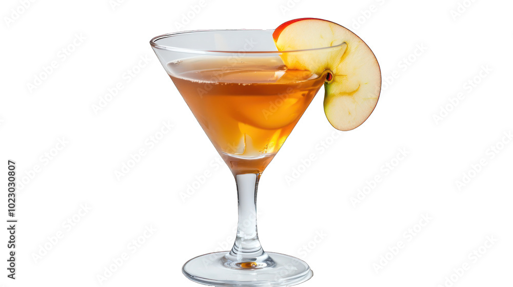 Caramel Apple Martini, refreshing and clear, presented on a white isolated backdrop. Caramel Apple Martini, refreshing and clear, presented on a white isolated backdrop.
