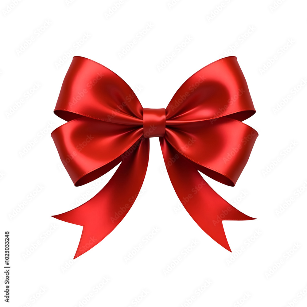 Elegant Ribbon and Bow in Red Transparent Background Elegant Ribbon and Bow in Red Transparent Background