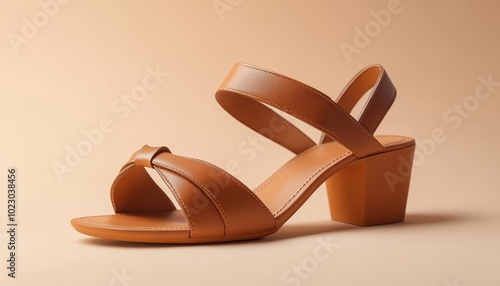 Elegant brown wedge heels on a soft background perfect for stylish summer outings photo