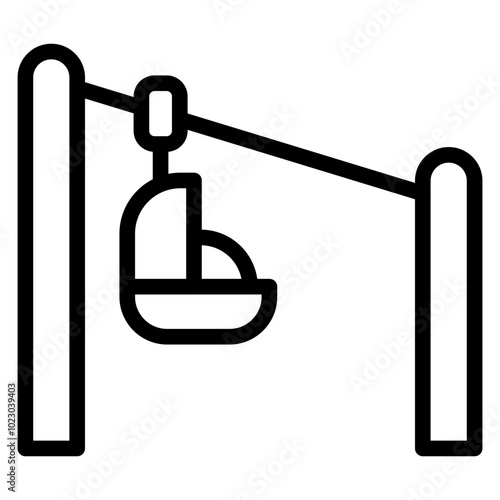 Zip Line Vector Design Icon Style