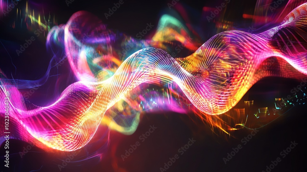 Fototapeta premium An abstract image of light streaks and glowing lines.