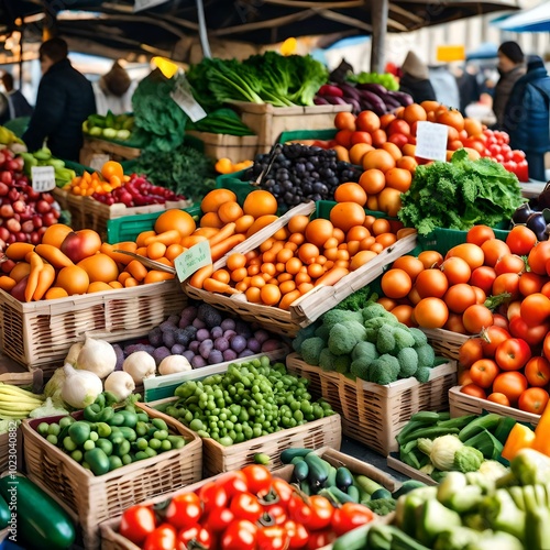 fruit and vegetables at the market