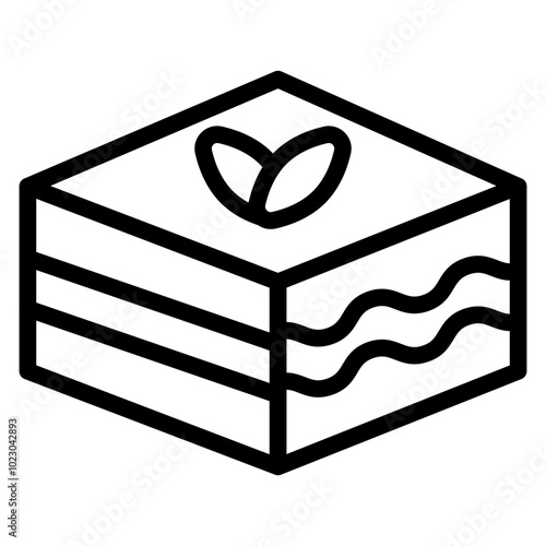 Tiramisu Vector Design Icon Style