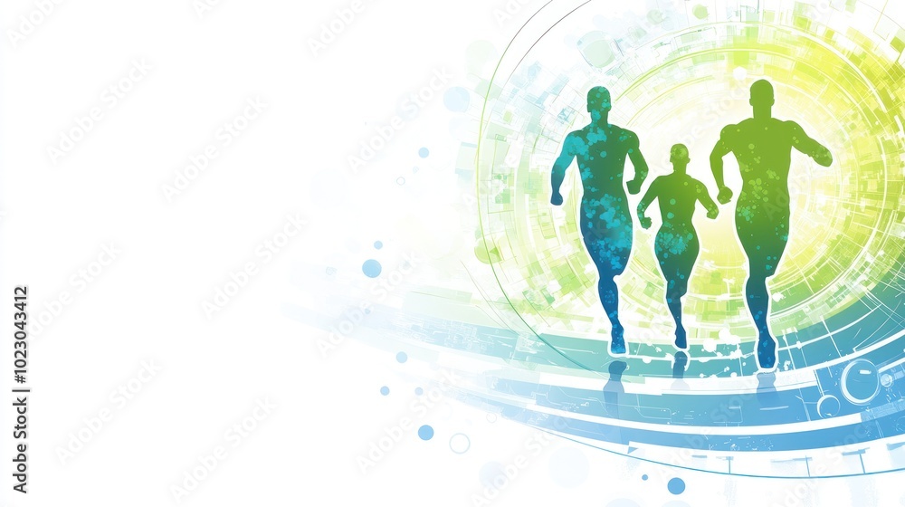 A dynamic illustration of runners in motion, symbolizing fitness and energy. A dynamic illustration of runners in motion, symbolizing fitness and energy.