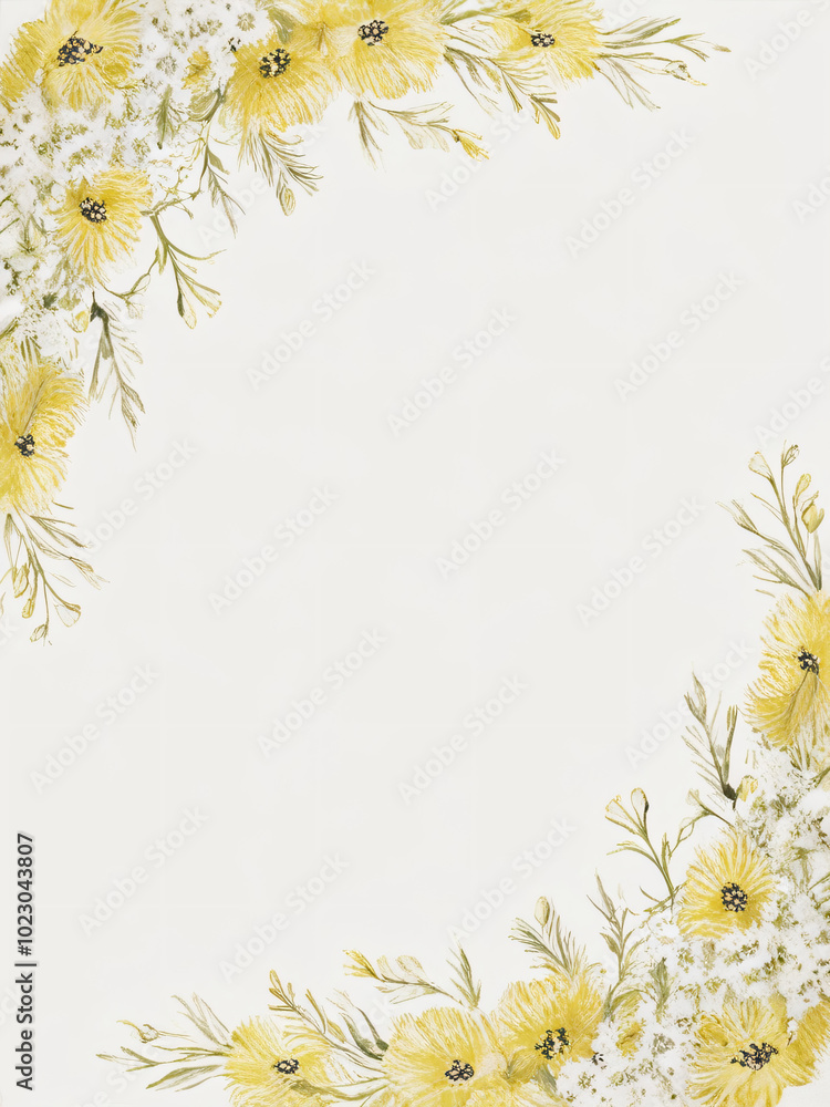 Blank wedding card adorned with floral illustrations. Blank wedding card adorned with floral illustrations.