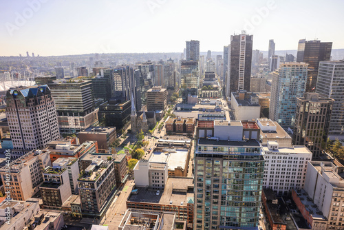 high angle view of Vancouver downtown