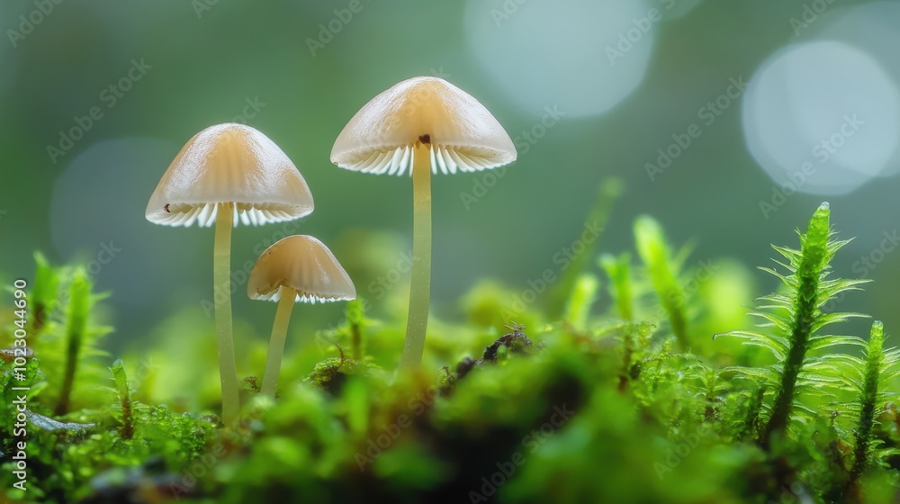 A person is carefully picking fresh mushrooms A person is carefully picking fresh mushrooms