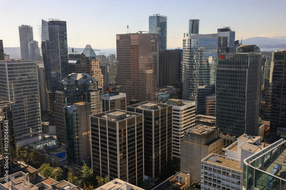 Fototapeta premium high angle view of Vancouver downtown