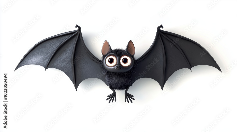 Illustration of a cute funny black bat Illustration of a cute funny black bat