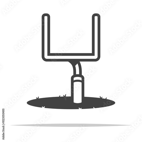 American football goal post icon transparent vector isolated