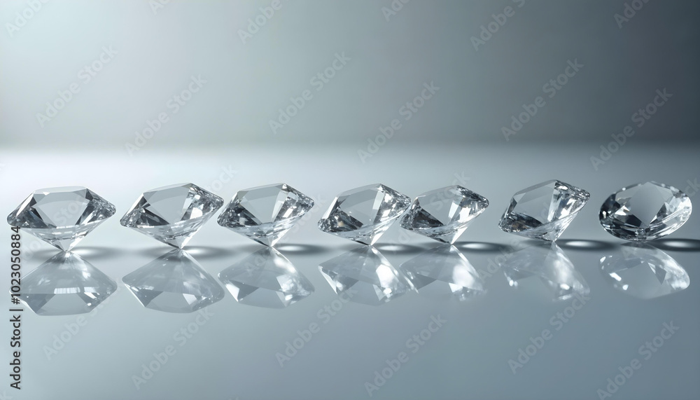 Multiple Diamonds on Glossy Surface background Multiple Diamonds on Glossy Surface background