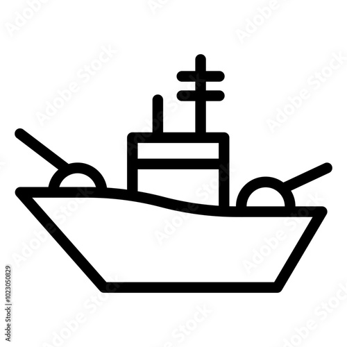 Warship Vector Design Icon Style
