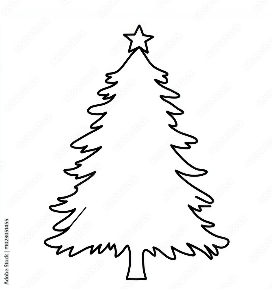 Create your own winter wonderland with this delightful coloring page featuring a beautifully crafted Christmas tree adorned with a star, perfect for the holiday season Create your own winter wonderland with this delightful coloring page featuring a beautifully crafted Christmas tree adorned with a star, perfect for the holiday season