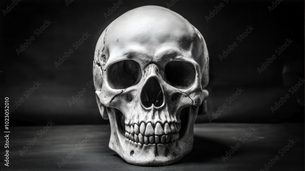 Obraz premium Realistic Human Skull Display